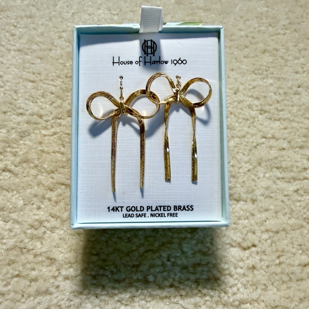House of Harlow 1960 Gold Ribbon Earrings